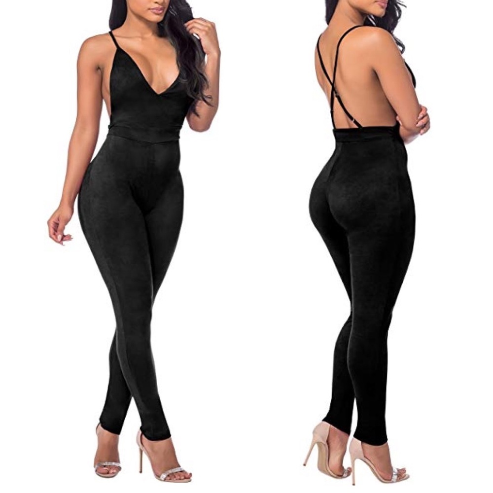 Sedrinuo Top Cross Backless Jumpsuit Sz S NWT